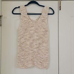 NWT LOFT ALL SEASON Knitted Double V Sweater Tank Top SMALL